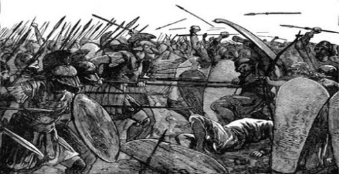 Trojan spearmen engage
Luvian infantry